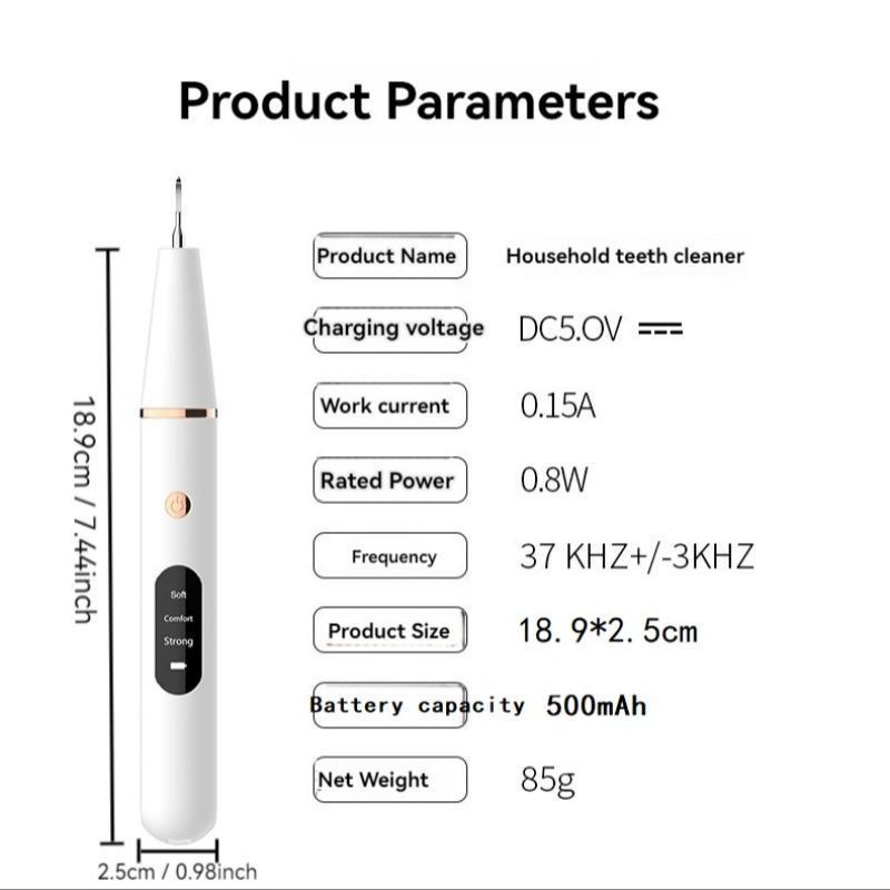 Portable Electric Teeth Cleaner Set, Rechargeable Teeth Polisher with LED Light & 4 Counts Dental Tools, Oral Irrigator for Home & Travel