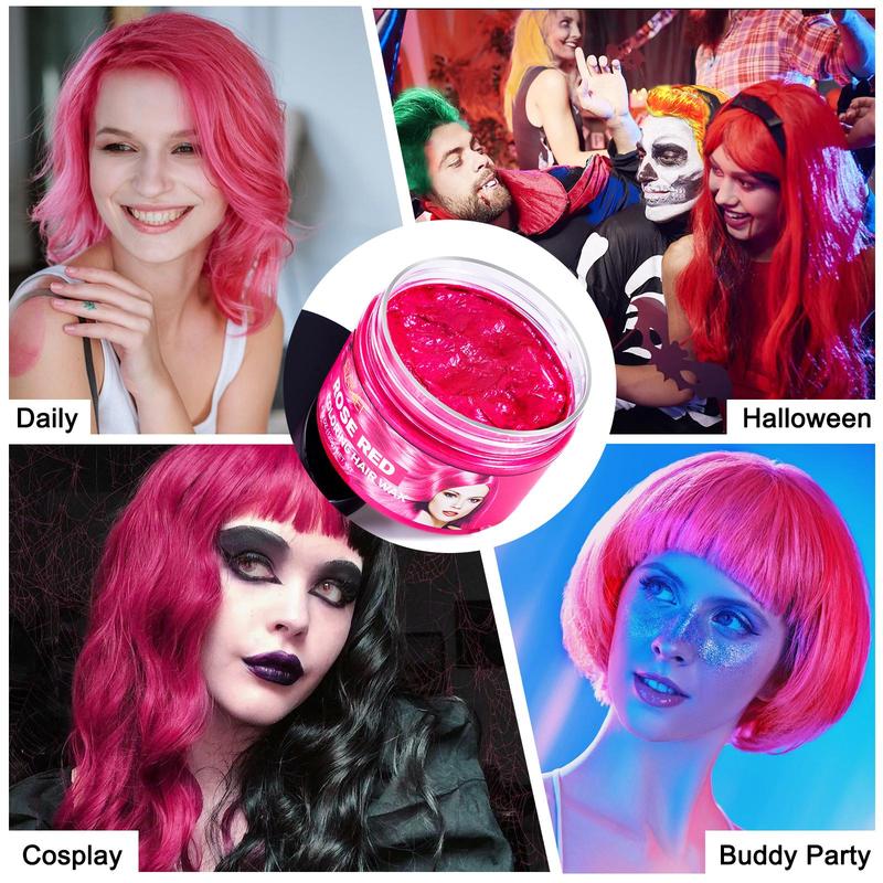 Hair Wax with Safe and Harmless Ingredients, 1 Count DIY Temporary Hair Dye, Natural Color Retention, Suitable for Daily Parties, Cosplay, Concerts