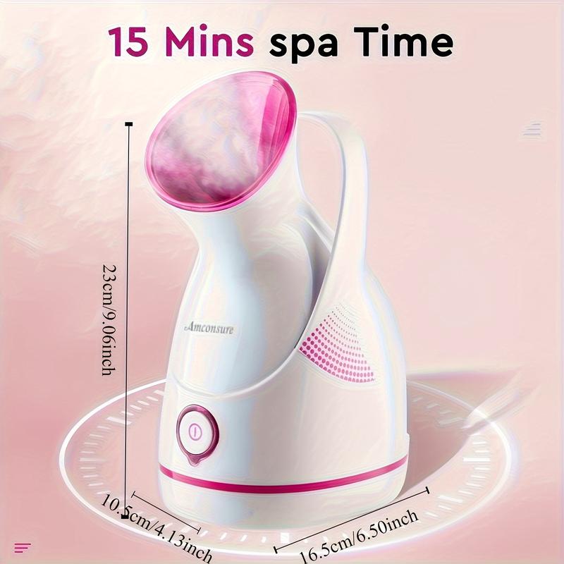 5-Piece Nano Ionic Facial Steamer - Deep Cleansing Warm Mist for Unclogged Pores and Sinuses, Facial Humidifier for Home Sauna SPA, Stainless Steel Skin Kit for Radiant Glowing Skin