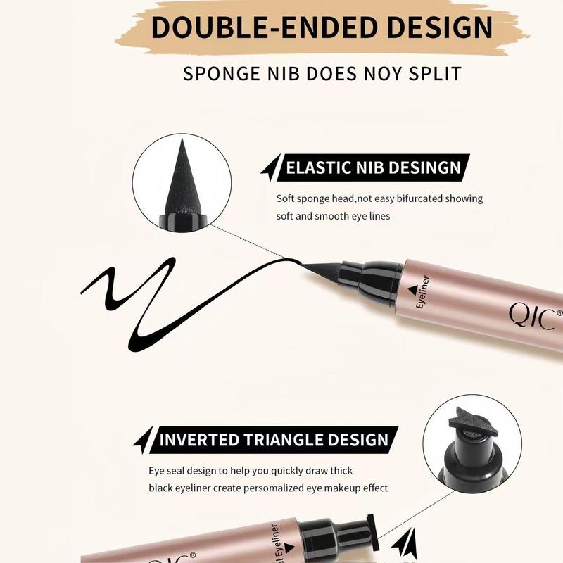 Double-ended Stamp Eyeliner Pen (5 Counts set), Long Lasting Color Eyeliner, Waterproof Eyeliner, Easy Coloring Eye Makeup Tool for Women & Girls