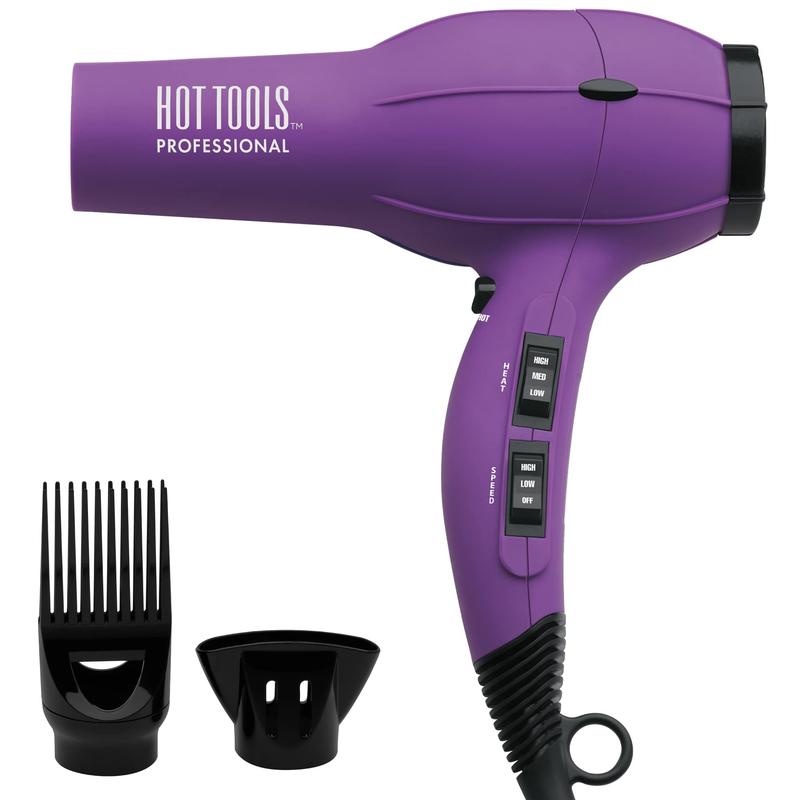 Hot Tools Pro Artist 1875W Turbo Ionic Dryer | Smooth, Frizz Free Blowouts (Purple)