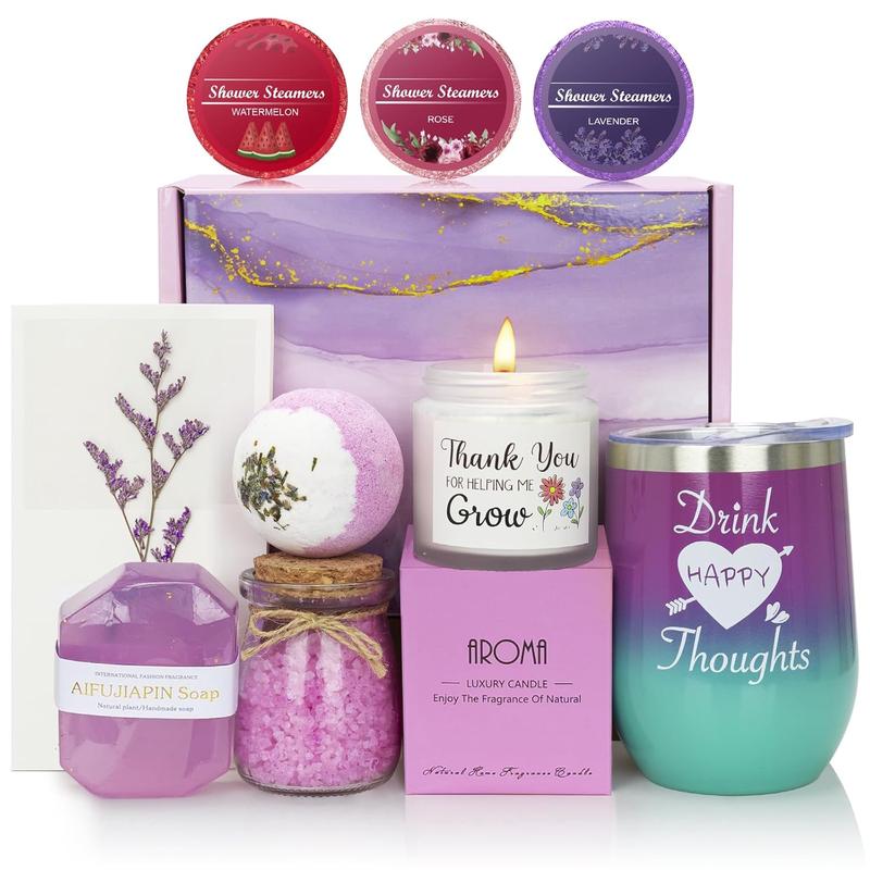 Christmas Gifts for Women - 2024 Relaxing Spa Gift Basket Set for  Friend Wife, Self Care Gift Sets for , Romantic Gift Ideas for Her, Bulk Gifts for Mom Body Care Lavender Coffee Scented