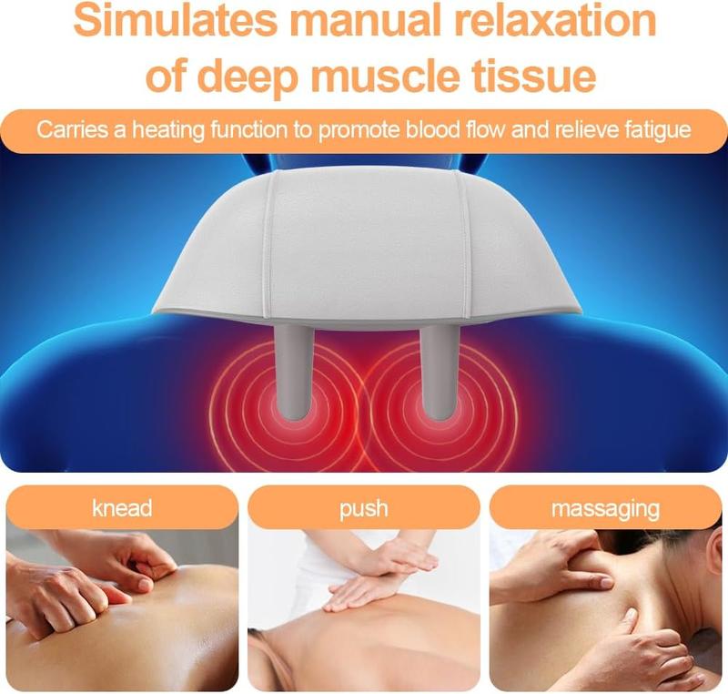 Neck and Shoulder Massager, Wireless PortableMassager,6th Generation Shiatsu Back Shoulderand Neck Massager, Deep Tissue Pain Relief,Deep Neck and Shoulder Pain Relief, ComfortBest Gift