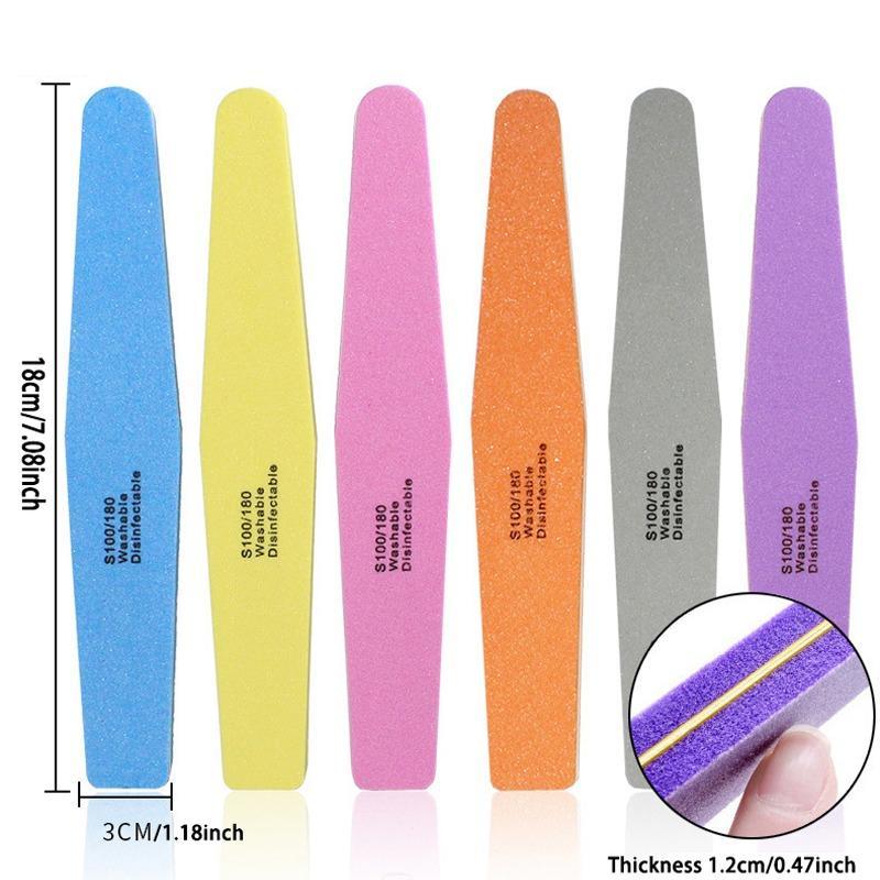 Double Sided Nail File Sponge (10pcs pack), Nail Buffer Block Sponges for Nail Polishing, Professional Manicure Tool for Home & Beauty Salon