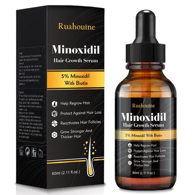 Hair Growth Treatment for Thicker Longer, 5% Minoxidil Biotin Hair Growth Serum Oil for Men and Women, Prevents Hair Loss and Thinning, 2.11 fl.oz