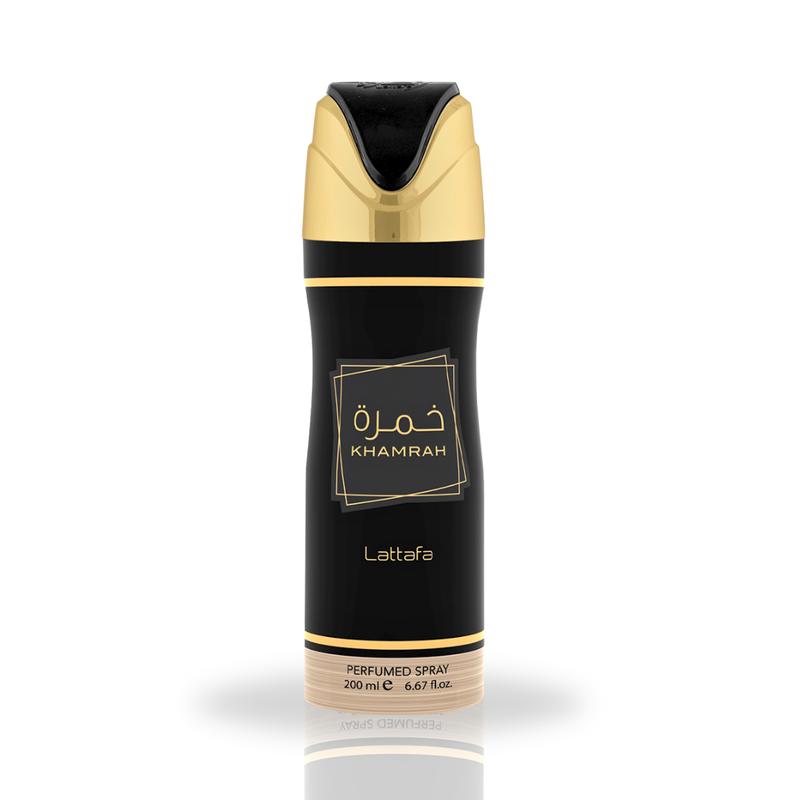 Khamrah Deodorant Spray 200ML (6.7 OZ) By Lattafa | Experiece The Luxury of Spicy, Woody & Floral Fragrance.