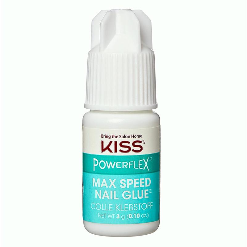 KISS PowerFlex Maximum Speed Nail Glue for Press On Nails, Super Strength Flex Formula Nail Adhesive, Includes One Bottle 3g (0.10 oz.) with Twist-Off Cap & Nozzle Tip Squeeze Applicator