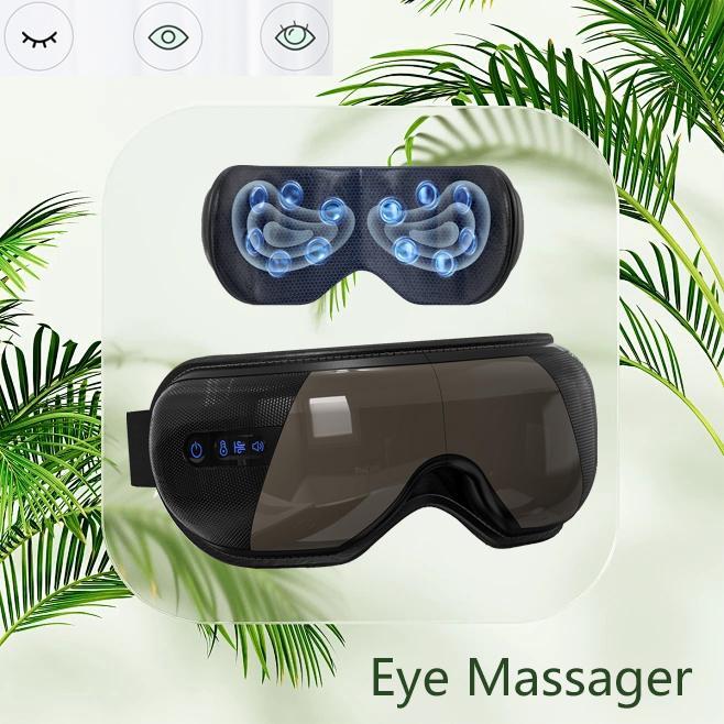 Eye Massager with Heat and Balloon Massage That Most Similar to Body Massage Vibration with Massage and Voice Prompt Function with Wirless Music Eye Protector Rechargeable Eye Mask to Relieve Eye