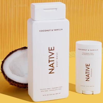 Native Body Wash - Coconut & Vanilla - Sulfate Free - 18 fl oz Body Care Scent Scent Skin Care Moisturize Comfort Cleanser Aroma Cleansing Skin Repair