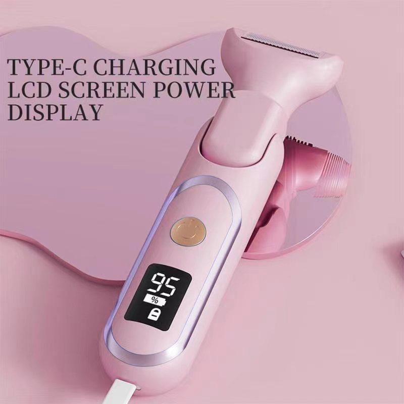 5 in 1 Electric Body Hair Remover, 1 Set Rechargeable Hair Shaver & Accessories, Wet & Dry Use Body Hair Trimmer for Women