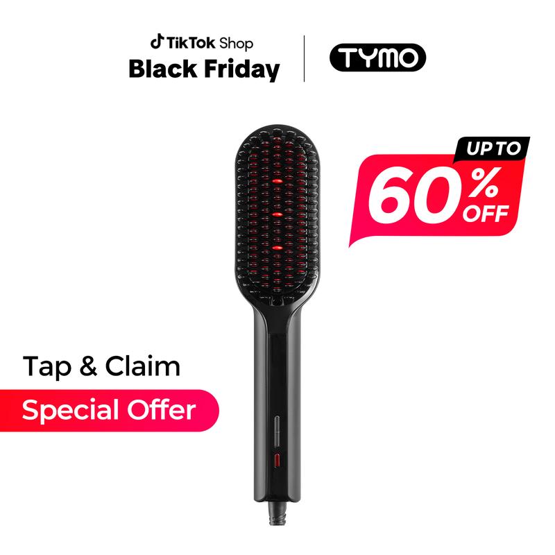 TYMO iONIC PLUS - Hair Straightener Brush with Smooth and Comfort Features hair straightening  hairwaver Smoothing Handle comfortable handle muk  straightener