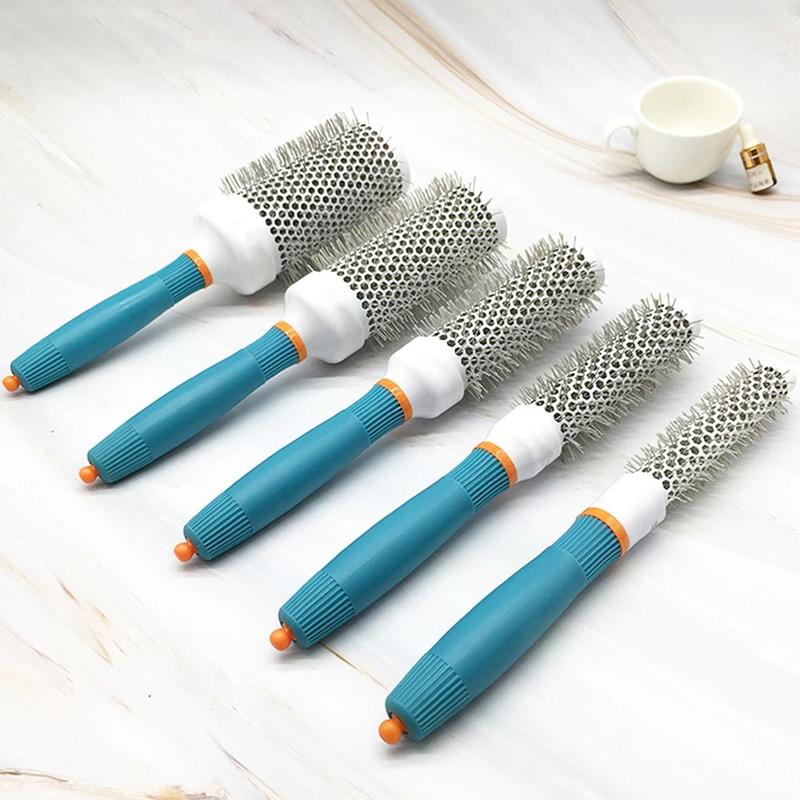 Professional Cylinder Aluminum Tube Hair Comb Set, 5 Counts Hair Combs for Blowing, Styling, and Detangling, Heatless Styling Tools for Home & Salon