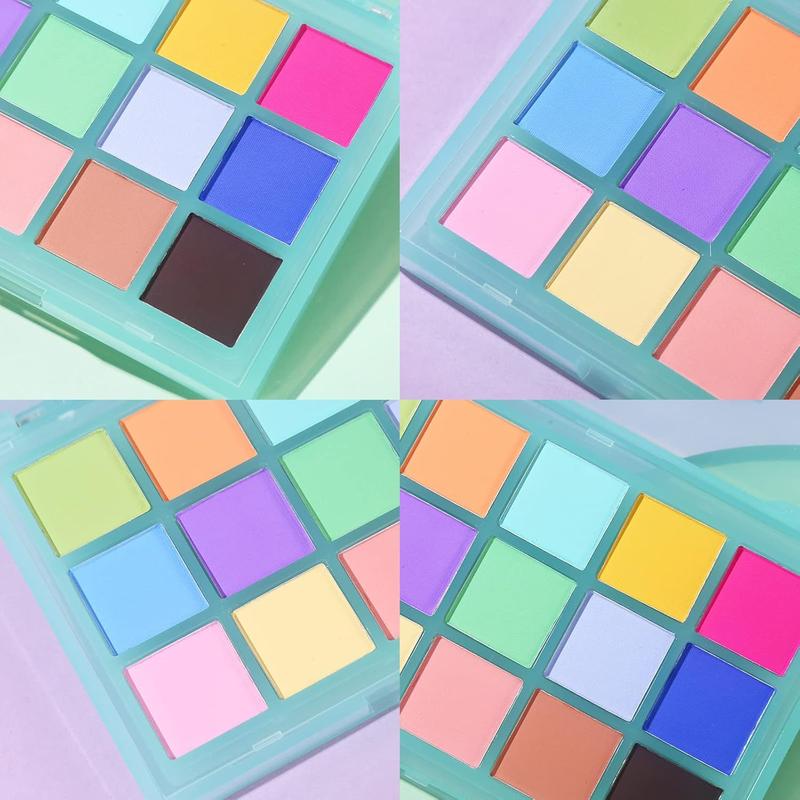 Colorful Matte Makeup Eyeshadow Palette, 15 Shades Vibrant MACARON Pastel Eye Shadow Pallet, High Pigmented Blendable Rainbow Make Up Plattet Kit - Mint Candy