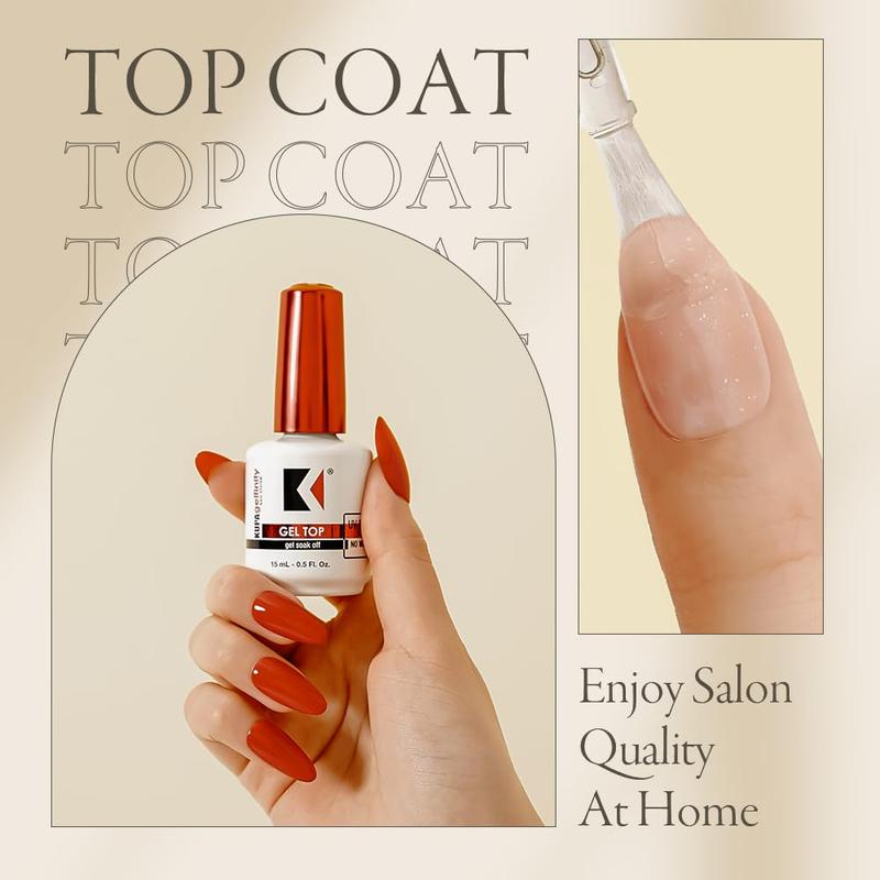 KUPA GelFinity - Soak Off Gel - Top Coat Glossy Finish (No-Wipe) 0.5 Fl Oz Nail Art