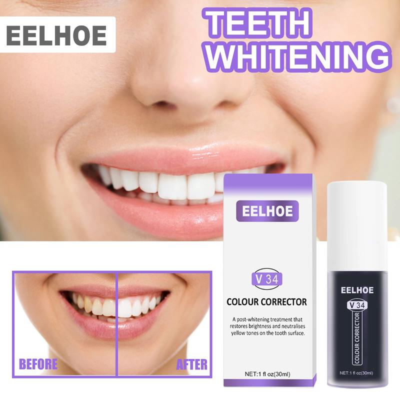 ANV34 Teeth Whitening Toothpaste Oral Whitening Cleans Tooth Stains Whitening Teeth Purple Toothpaste