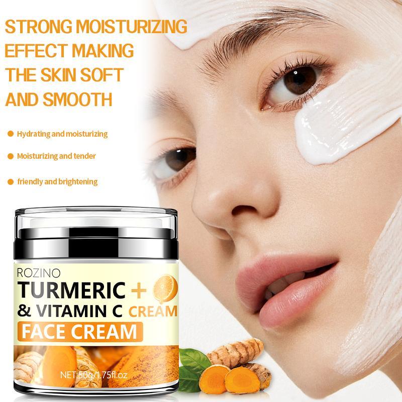 Turmeric + Vitamin C Moisturizing Face Cream, Deeply Moisturize, Tighten, Smooth and Improve Facial Skin, Leaving Skin Firm, Delicate and Elastic, Skincare Product, Christmas, Christmas Gift