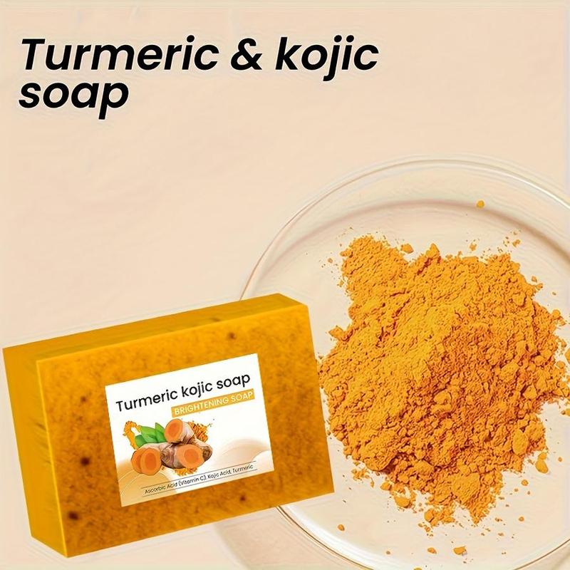 Turmeric Cleansing Soap Set, 3 Counts set Deep Cleansing & Moisturizing Turmeric Soap Bar with 1 Count Turmeric Essential Oil, Body Wash & Cleansers for Women & Men