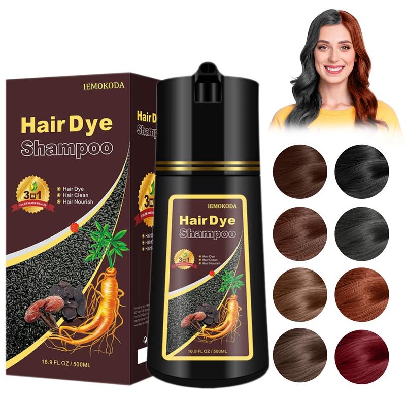 IEMOKODA Light Brown Hair Dye Shampoo 3 in 1 , Long-lasting & Natual Brown Hair Shampoo, Brown Hair Dye Easy to Use at Home 16.9 Fl Oz Haircare