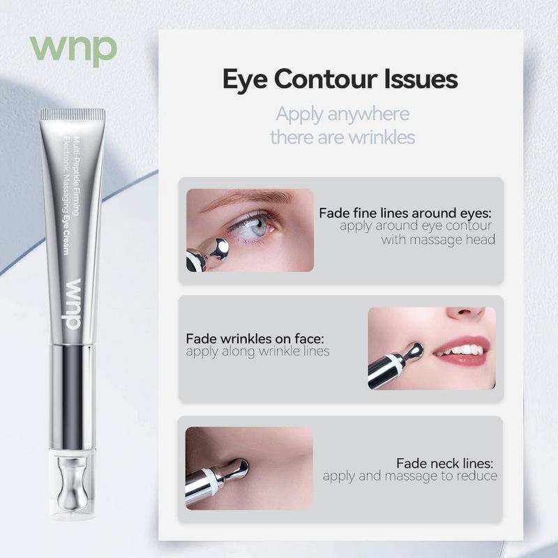 WNP Wrinkle Eraser Massaging Eye Cream [Vegan] | Multi-Peptide Firming and Electronic Massager Comfort Repair Skin Skincare