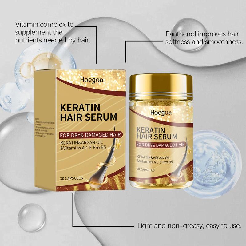 Hair Care Mask & Hair Serum Oil Set for Christmas Gift, 1 Count Moisturizing Hair Mask & 1 Box Hair Care Essential Oil Capsules, Hydrated Hair Care Product for Dry & Damaged Hair