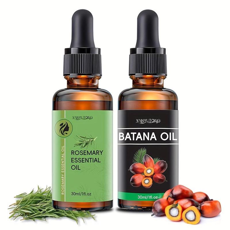 Rosemary Essential Oil & Bataana Oil Hair Care Set, 2 Counts set Hair Care Oil, Hair Care & Styling Product for Men & Women