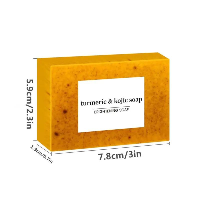 Lemon Turmeric & Kojic Acid Soap Bar, Back To School Summer Face & Body Wash, Daily Skin Cleanser Sets for Acne-prone Skin, Moisturizing Gentle Kojic Acid Soap Bar Set with Soap Saver Bags