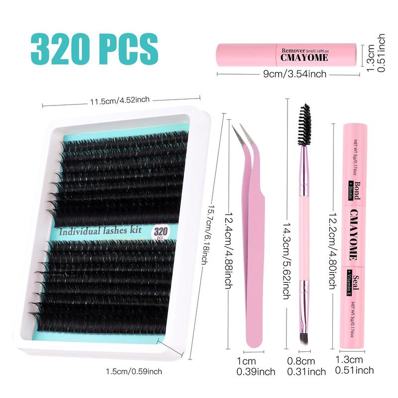 Individual False Eyelashes Kit, 1 Box Natural Look Eyelash Extensions, Self Grafting Curl Eyelashes, Eye Makeup Enhancement False Eyelashes for Women