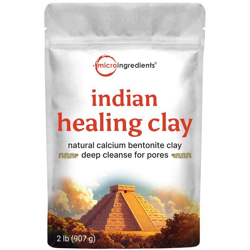 Indian Healing Clay, 2lbs Powder| Pure Calcium Bentonite Clay