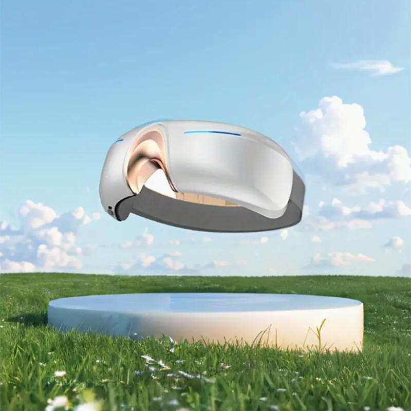 Eye Massager With Heating And Cooling Function, Smart Eye Mask Relieve Eye Fatigue Eye Massager With Heat, For Migraine, Dry Eye And Dark Circles - Rechargeable Music Heated Eye Mask Massager, Relaxing - Birthday Gift Father's Day Gift White.