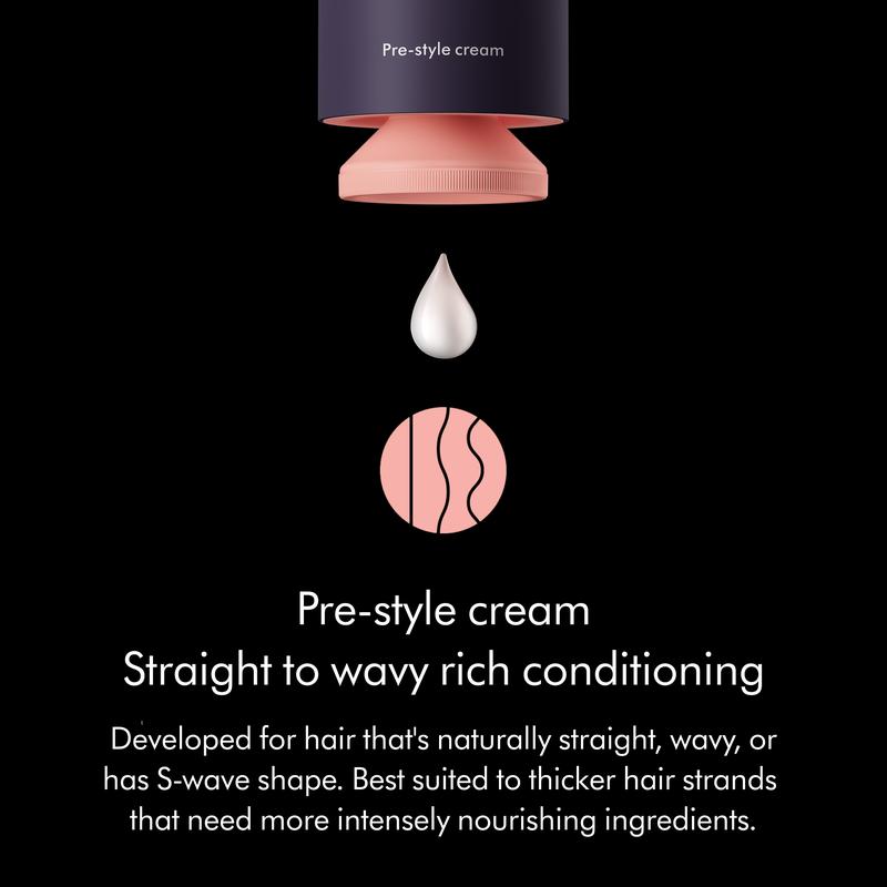 Dyson Chitosan™ Pre-style cream, Straight to Wavy, Rich Conditioning, 100ml