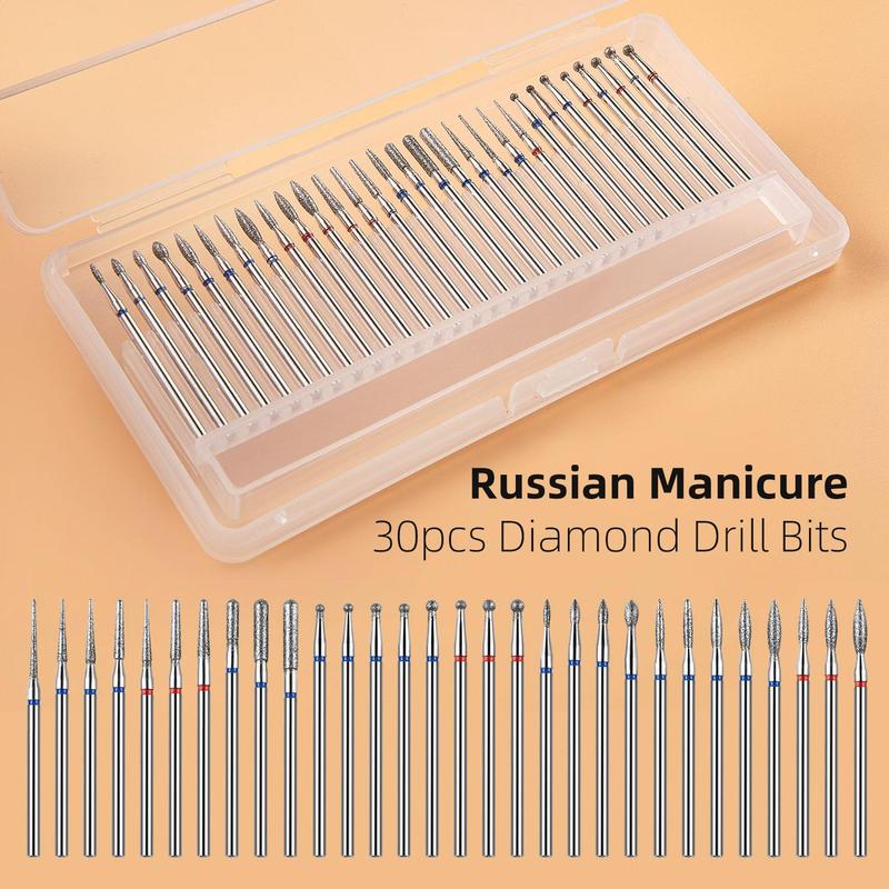 Professional Diamond Drill Bit Set, 30pcs box Nail Drill Bit Set, Manicure & Pedicure Tools for Home & Salon Use