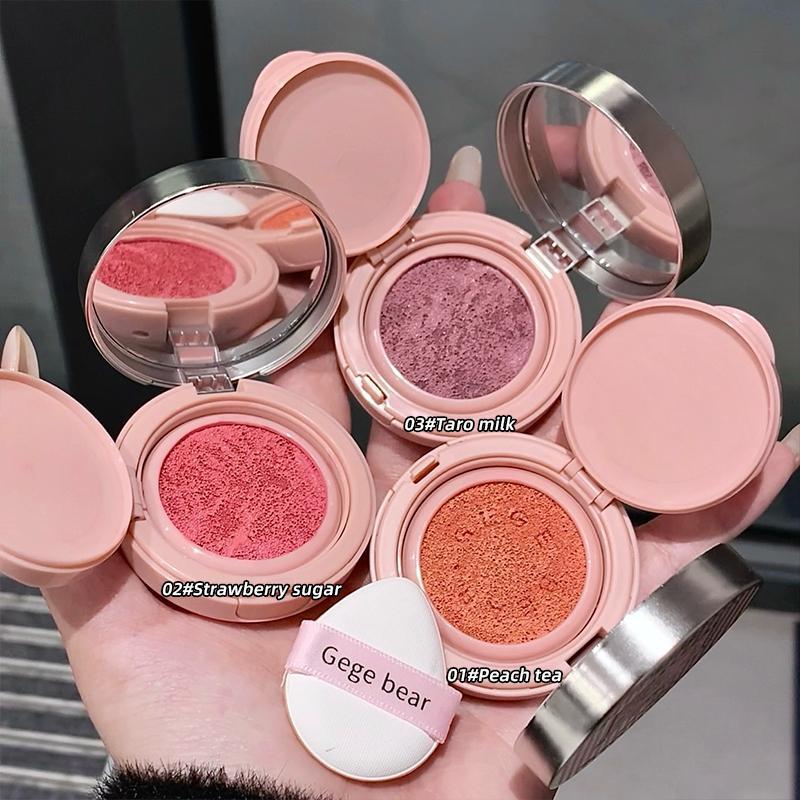 Long Lasting Air Cushion Blush Palette, 3 Counts set Natural Look Blush for Daily Makeup, Lightweight Blush, Soft Color Shadow, Suitable for All Skins