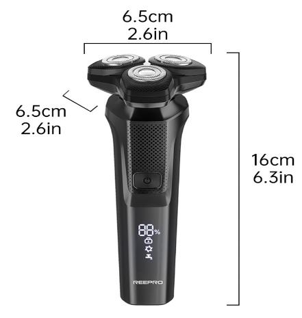 Electric Razor for Men High-Tech, Bazivve Rechargeable Wet & Dry Electric Shaver, Waterproof Rotary Shaver with Pop-Up Trimmer, Cordless Portable Razor