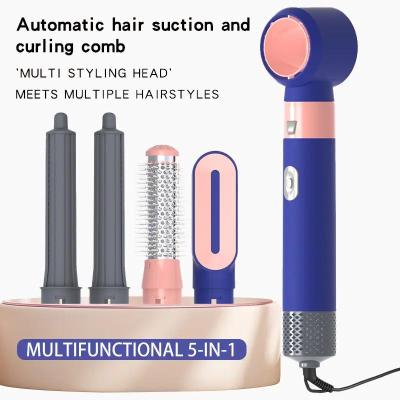 (New release! Hair dryer brush, 5-in-1 Professional hot Air brush set, for quick drying, curly hair drying, straightening, hair stylist [ceramic coating][anion]