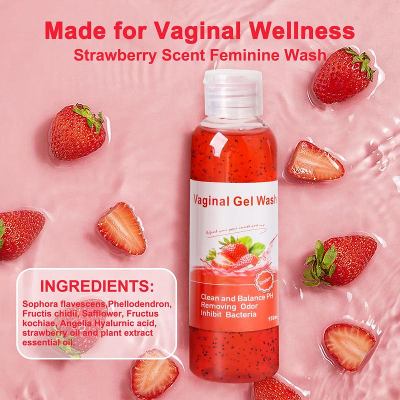 Wash for Vaginal Ph Balance Remove Odor Moisturizing, 1 Fl.Oz Feminine Oil & 5.07 Fl.Oz Vaginal Wash 5.29OZ Soap Bar, Strawberry Scent