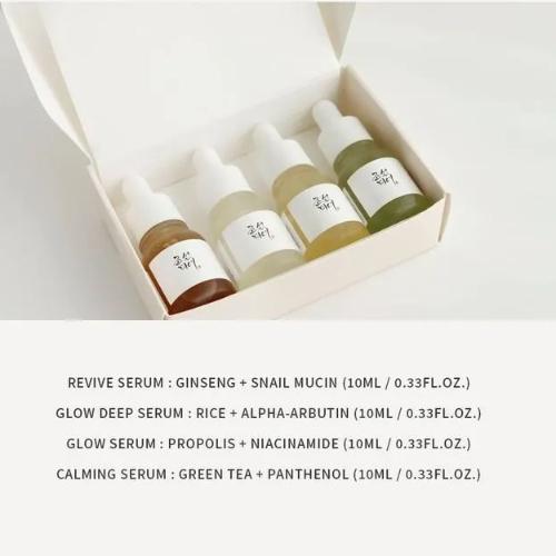 [Beauty of Joseon] Hanbang Serum Discovery Kit, 10ml Mini Size Set, Calming Serum, Glow Serum, Glow Deep Serum, Revive Serum, Before Taking The Plunge On a Full-Size Bottle, Moisture and Lightweight texture, Diy Mixing Serum, Korean Skin Care