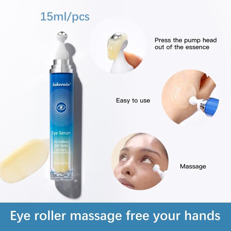 Spring Roll-on Type Eye Cream, Moisturizing Eye Cream, Caffeine Eye Serum, Hydrating Nourishing Skin Care Gel, Under Eye Roller Cream Eye Care Lotion for Women and Men, Eye Skincare, Summer Gift