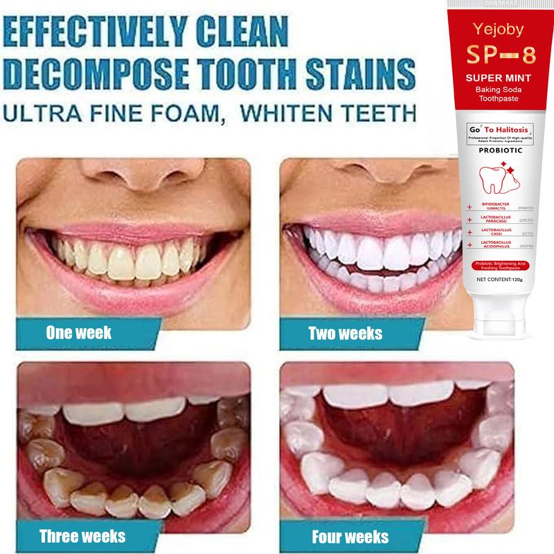 (3 Counts only 19.99$) SP-8 Triple Whitening Probiotic Whitening Toothpaste, Free of Fluoride, Hydroxyapatite, Anti plaque, Oral Health Management,sp-8,sp-6,sp8,sp6