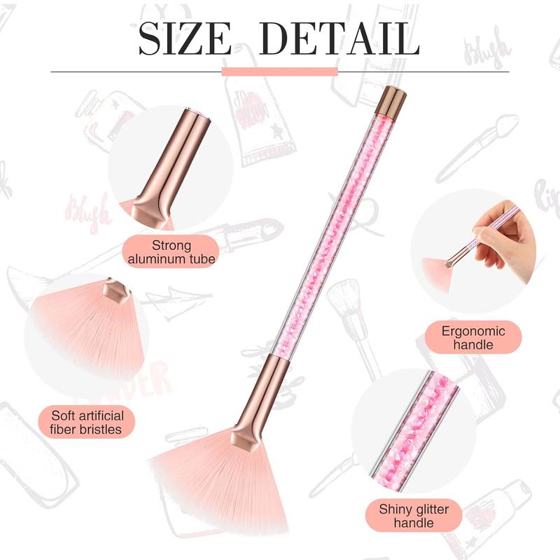 9 Pieces Facial Brushes Fan Mask Brushes, Soft Facial Applicator Brushes Tools for Peel Glycolic Mask Makeup for Mud Cream (Pink)