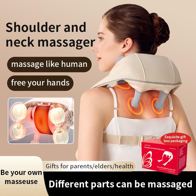 Massager with Heat, Shiatsu Shoulder Massager, Electric Acupressure Neck Massager Gift For Parents  Elders  Health  Women  Men  Deep Kneading Massage Like Human To Free Your Hand heat  massager