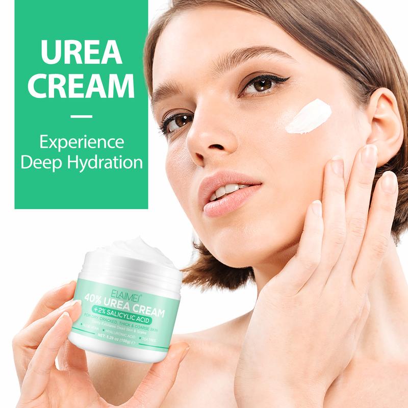 ELAIMEI Urea Cream 40% for Feet Plus 2% Salicylic Acid - Foot & Hand Cream with Tea Tree & Aloe Vera for Deep Moisturizing, Hydrate, Callus Remover, 5.29 oz