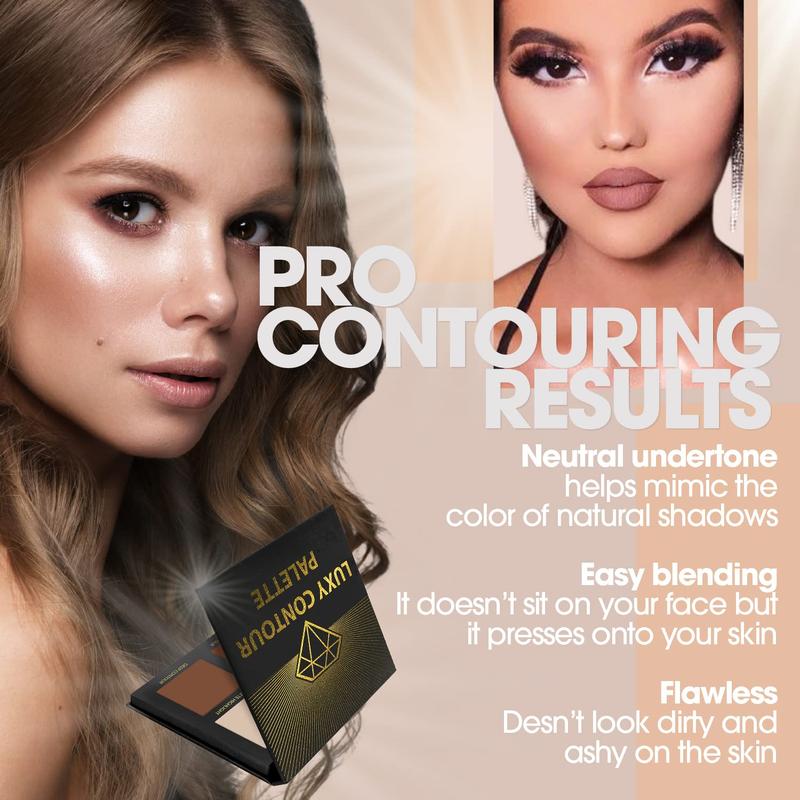 Contour Palette Powder Contour Kit - Contouring Makeup Palette With Mirror - 4 Highly Pigmented Matte Colors For Contouring And Highlighting - Vegan, Cruelty Free And Hypoallergenic