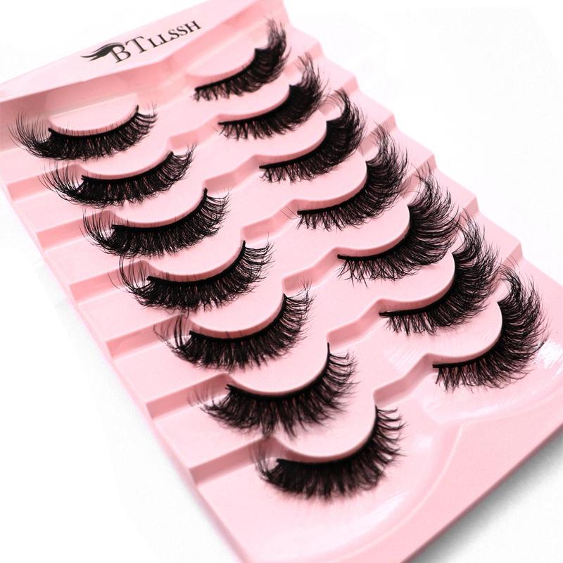 Fluffy False Eyelashes, Wispy Cat-eye Look Faux Lashes for Eyelash Extensions, Music Festival Makeup Essentials, Summer Volumized False Eyelashes, Eyelash Extensions, Christmas Makeup Products