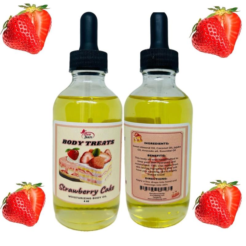 Strawberry Cake Moisturizing Body Oil - Holiday Gift - skincare