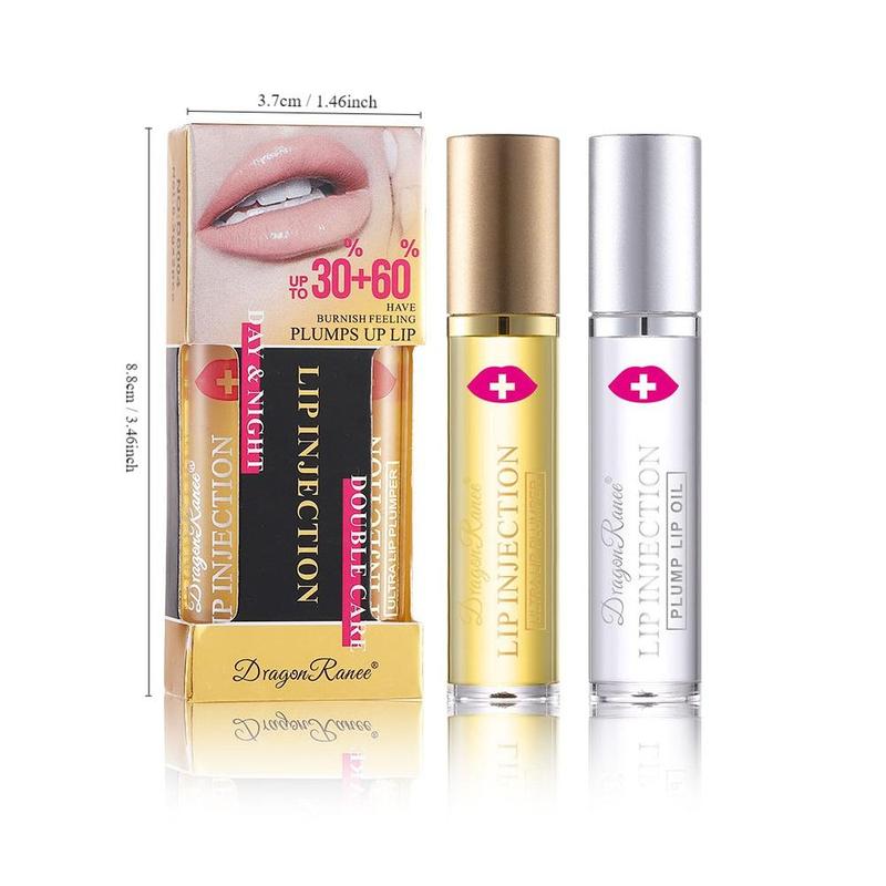 Roll on Moisturizing Plumping Lip Oil, 2 Counts set Hydrating Lip Care Stick, Girls and Women Makeup Accessories