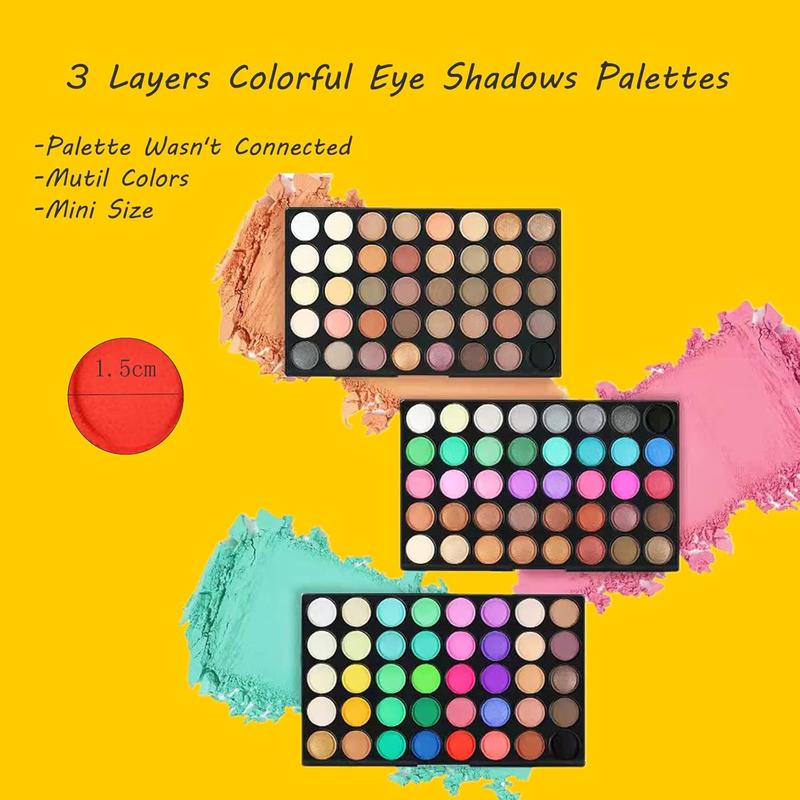 120 Vivid Colors Mini Eyeshadow Palette Matte and Shimmer - Professional 3 Layers Bright and Warm Colorful Eye Shadow Palette Makeup Set (120 colors)