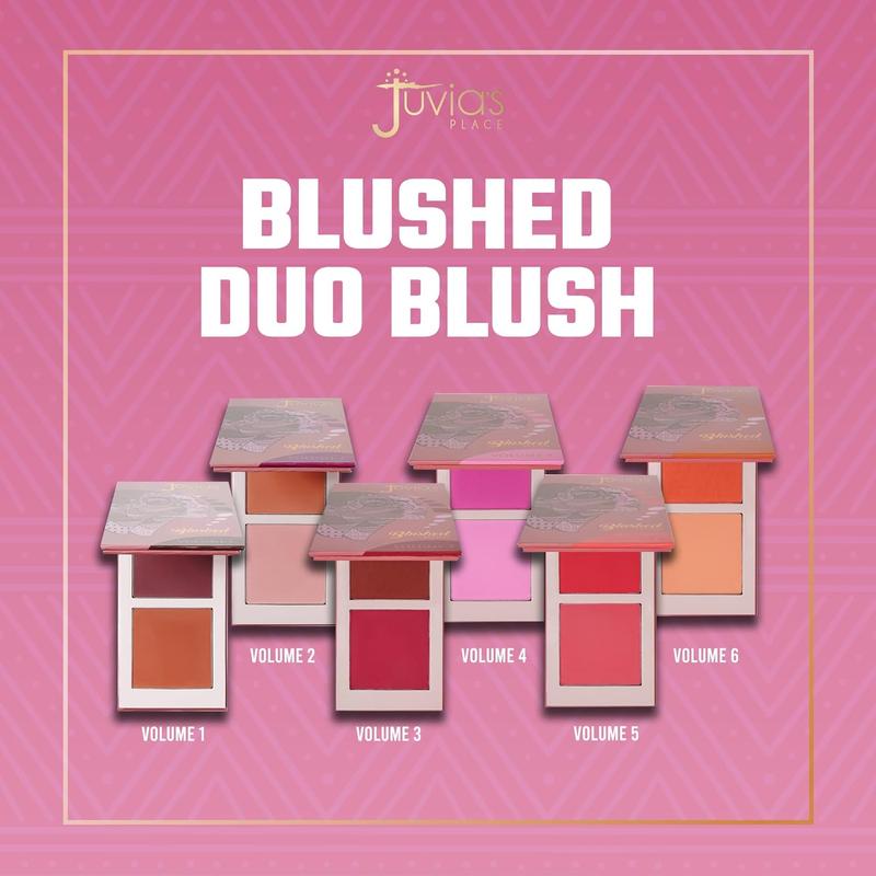 Blushed Duo Blush Volume4 - Two Tone Pigmented Buildable Pressed Mineral Powder - Rosy Natural Cheeks Matte Fresh Finish for All Skin Color Makeup Smooth