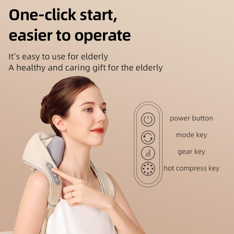 Massager with Heat, Shiatsu Shoulder Massager, Electric Acupressure Neck Massager Gift For Parents  Elders  Health  Women  Men  Deep Kneading Massage Like Human To Free Your Hand heat  massager