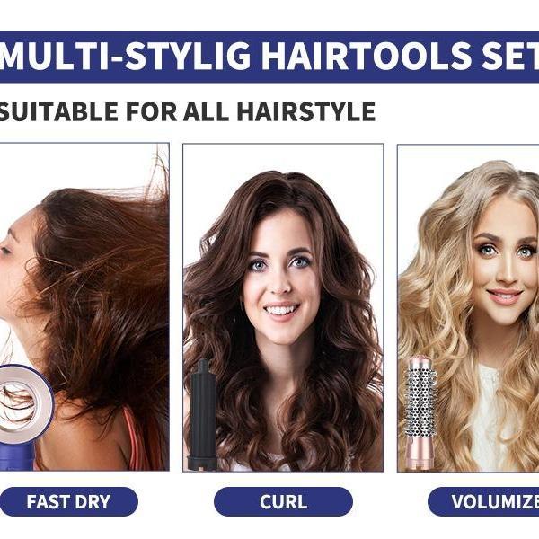 (New release! Hair dryer brush, 5-in-1 Professional hot Air brush set, for quick drying, curly hair drying, straightening, hair stylist [ceramic coating][anion]