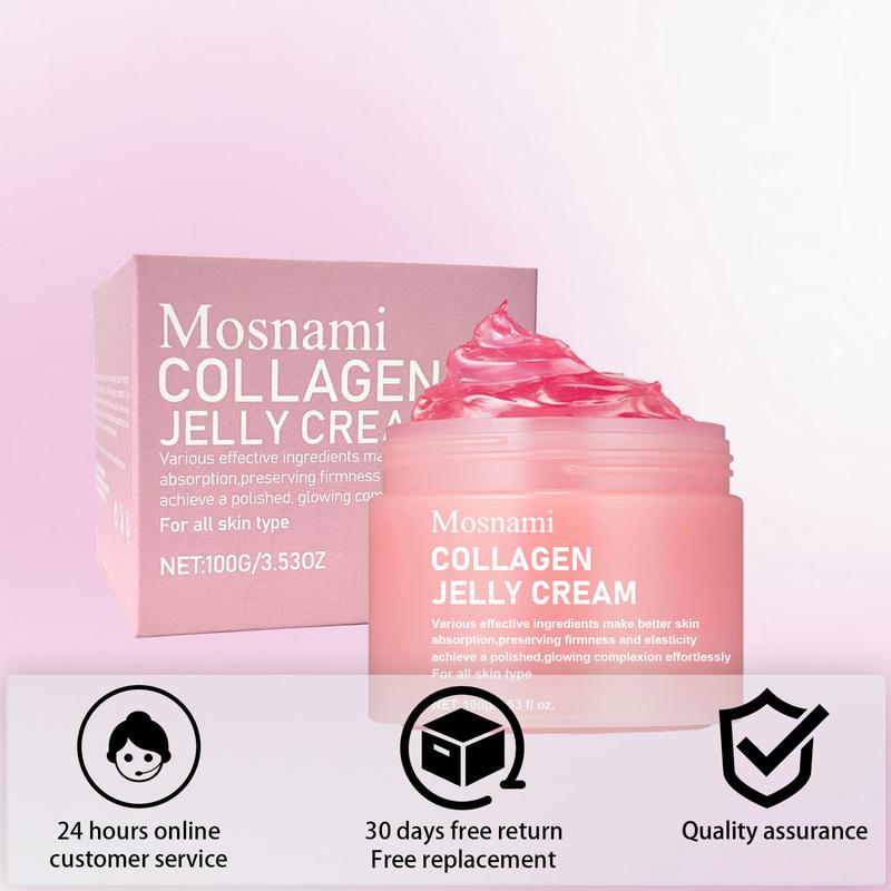 Facial Collagen Jelly Cream, Deep Hydration, Face Moisturizer for All Skin Types, Enhance Skin Barrier, Glow & Plump